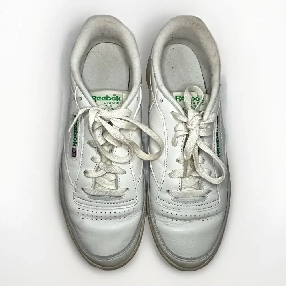 Reebok Classic Club‎ C 85 Vintage Chalk & Green Retro Sneaker Size 9.5 BS8242